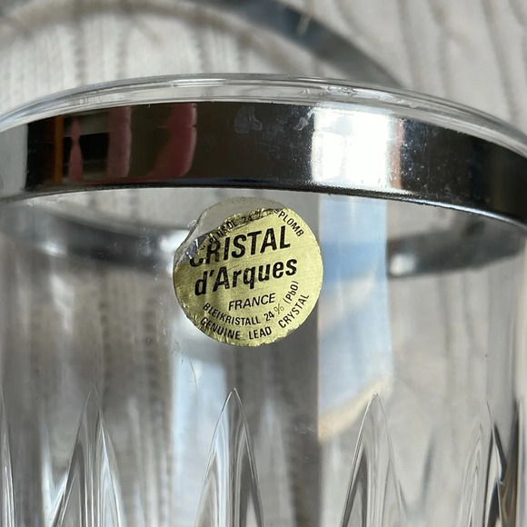 Cristal d'Arques France Mini Ice Bucket With Silver Metal Handle lead crystal - Picture 2 of 11